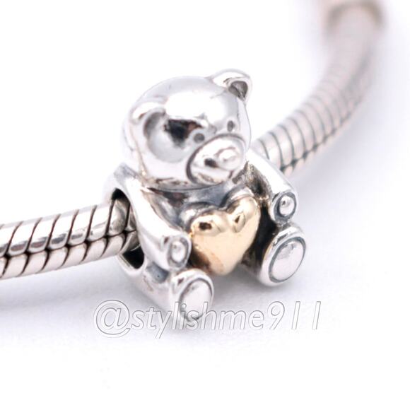 PANDORA Limited Edition Teddy Bear Charm With 14K GOLD - 791166 - Picture 3 of 11